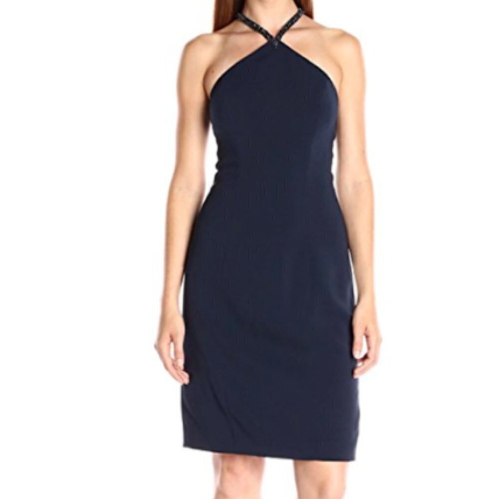 Carmen Marc Valvo Infusion Beaded Choker Dress 4